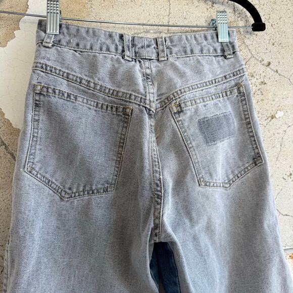 Vintage Gasoline Jeans 50/50 Two Tone High Rise Taper Gray Blue Denim Womens 24 - Picture 5 of 7